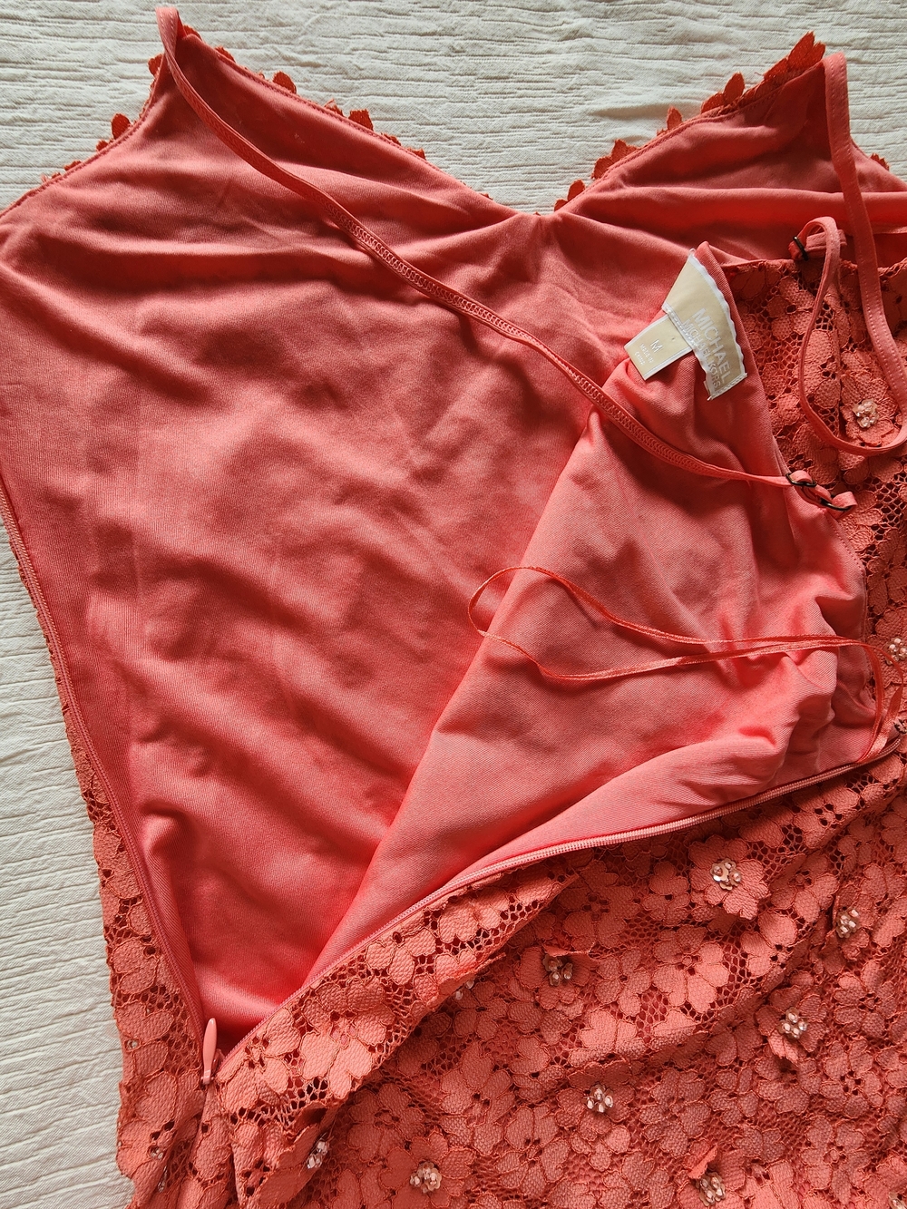 Michael Kors Coral Strapless Lace Dress - Picture 5 of 8